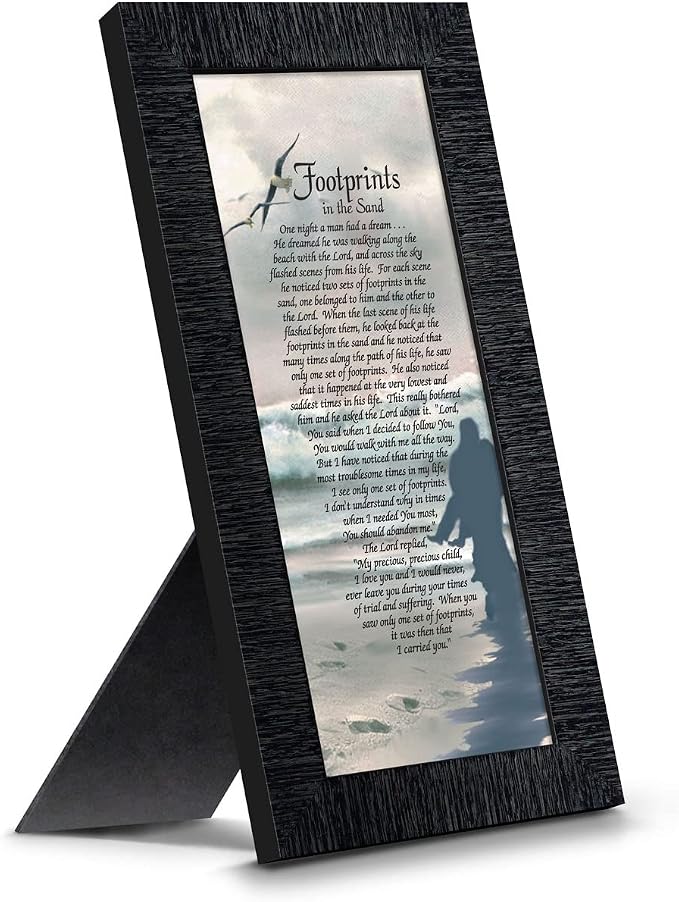 Footprints in the Sand Inspirational Wall Art, Beach Decor, Christian Gifts by CROSSROADSHOMEDECOR