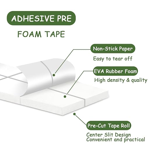 330 PCS Double Sided Foam Tape Pre Cut 1/2 X 2/5 Inch Small Adhesive Foam - Image 4