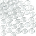 FUTUREPLUSX 1LB Clear Flat Glass Marbles, Vase Filler Glass Pebbles Floral by FuturePlusX