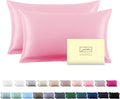 Silk Pillow Cases 2 Pack, Soft Breathable and Sliky Queen Size Pillow Cases Set by Suatien
