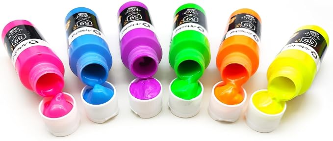 Artecho Neon Acrylic Paint, 6 Colors, 59 ml / 2 oz | - Image 4