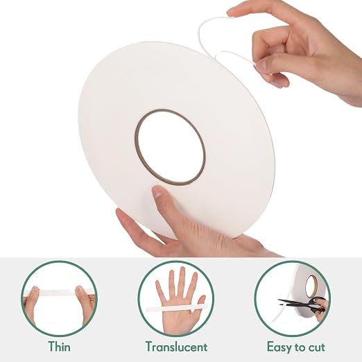 Tatuo 2 Rolls Double Sided Foam Tape PE Foam Tape Sponge Soft Mounting Adhesive - Image 4
