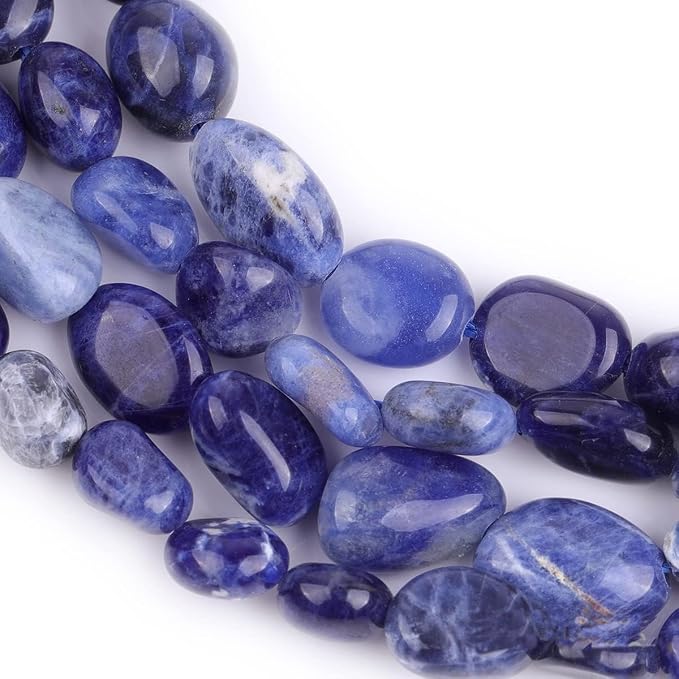 HAAMIIQII Natural Blue Sodalite Pebble Stone 5-8mm Small Irregular Freeform - Image 4
