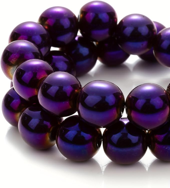 Zenkeeper Purple Hematite for Jewelry Making 8 MM Gemstones Loose Stone Beads - Image 2