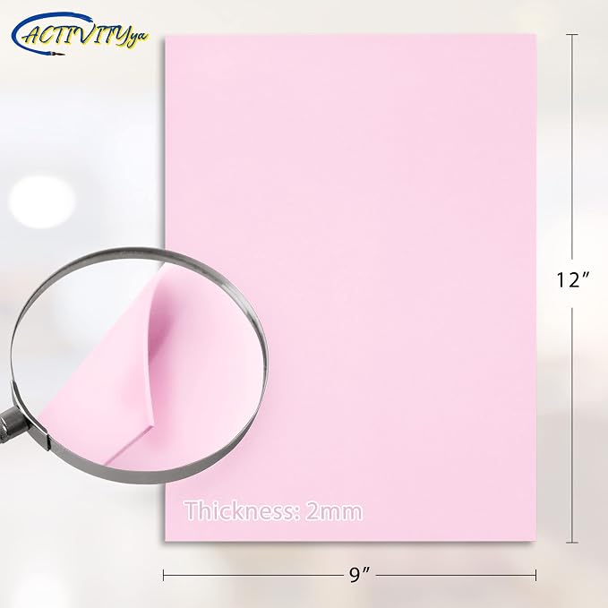 Pink EVA Foam Sheets, 9 x 12 Inch, 2mm Thick Handicraft Foam Paper - Image 2