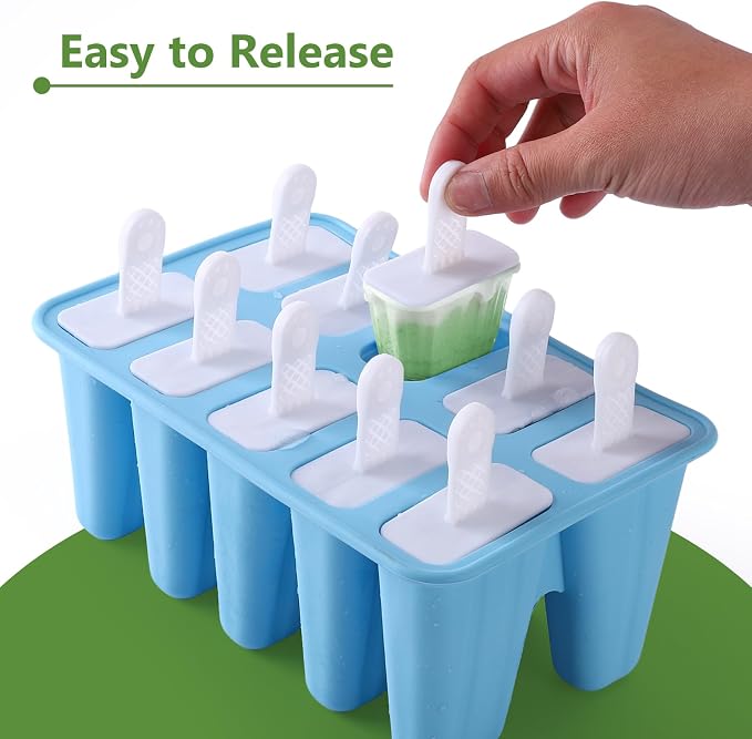 10-Count Popsicle Mold with 200 Sticks, 200 Bags, 10 Reusable Sticks | Silicone - Image 3