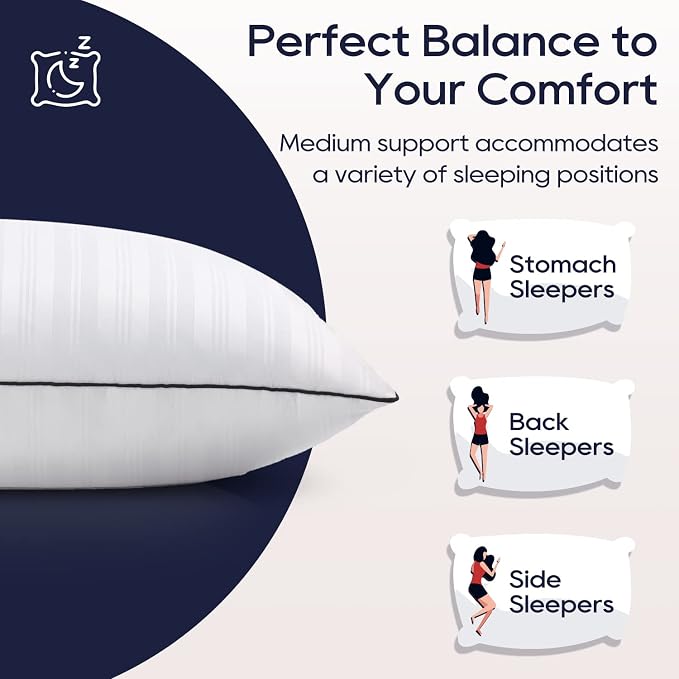 downluxe Bed Pillows Queen Size Set of 2 - Image 3