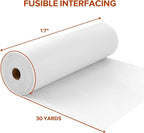 ZOMONETI Medium Weight 17in x 30yd White Iron On Non-Woven Fusible Interfacing - Image 2