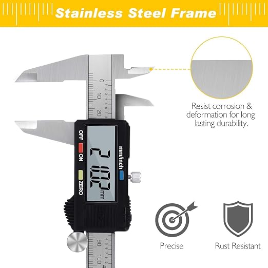 Adoric Digital Caliper, Electronic Digital Caliper Stainless Steel Body - Image 5