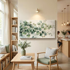 ZESTRILIA Soft Green Eucalyptus Leaves Canvas Wall Art, Calming Watercolor - Image 5