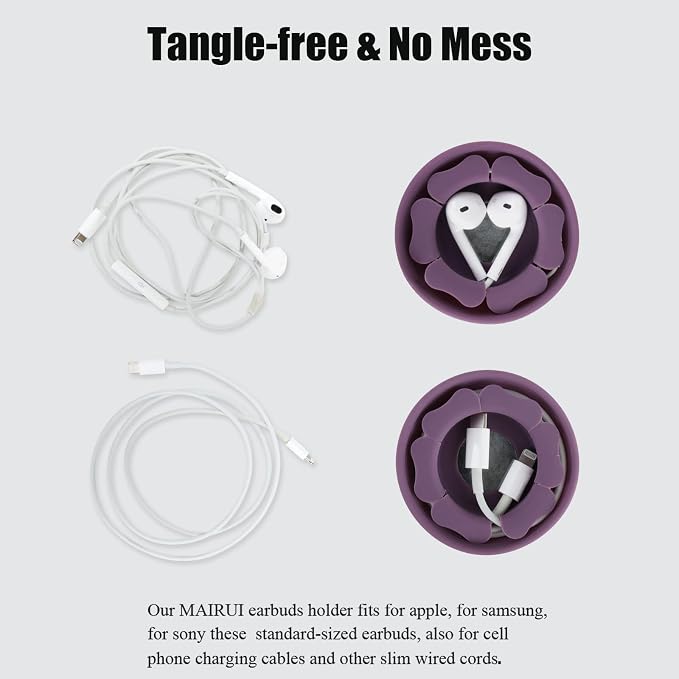 MAIRUI Wired Earbud Case Earphone Headphone Cord Organizer Earbuds Wrap Soft - Image 4
