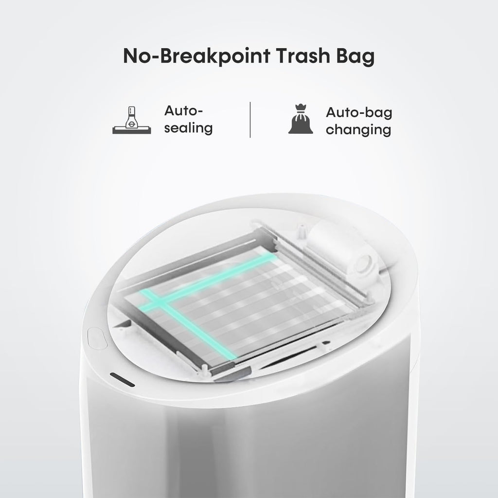 TOWNEW T Air One Official Refill Rings for Smart Bathroom Trash Can, Sturdy Trash Bags for Electric Automatic Trash Can, 2.6 Gallon, 8 pk White Refill Rings - Up to 96 Trash Bags