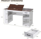 Verano Garden 55.1" Drafting Table, Craft Art Table, Computer Desk | Storage - Image 2