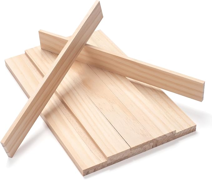 Wood Trim Strips Slats for Crafts, Square Wooden Dowels Wooden Sticks for Crafts by Coowayze