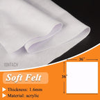 IONTACH 36" X 36" White Soft Felt Fabric 1.6mm Thick | Felt Sheets - Image 3