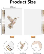 Vintage Floral Hummingbird Spiral Notebook, Hummingbird Lovers Gifts - Image 2