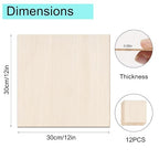 6 Pack Basswood Sheets 12x12 x 1/16 Inch Thin Plywood Balsa Wood Sheets - Image 2