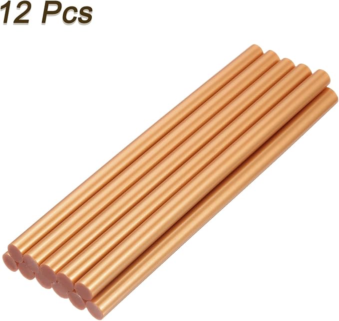 uxcell Mini Hot Glue Sticks for Glue Gun 11mm x 200mm Metallic Gold 12pcs - Image 3