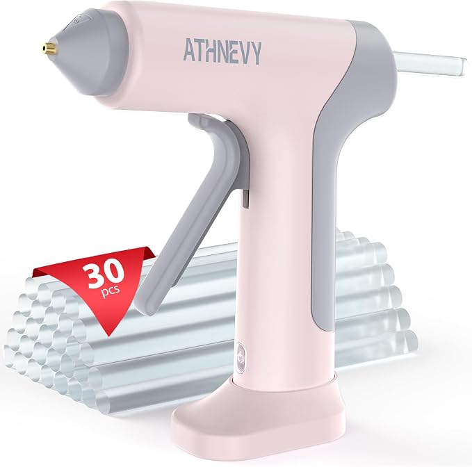 Cordless Hot Glue Gun, 4V 10s Fast Preheat, 2000mAh Battery by ATHNEVY