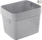 Sterilite 6-Pack Tall Weave Basket, Woven Plastic Storage Baskets by Sterilite