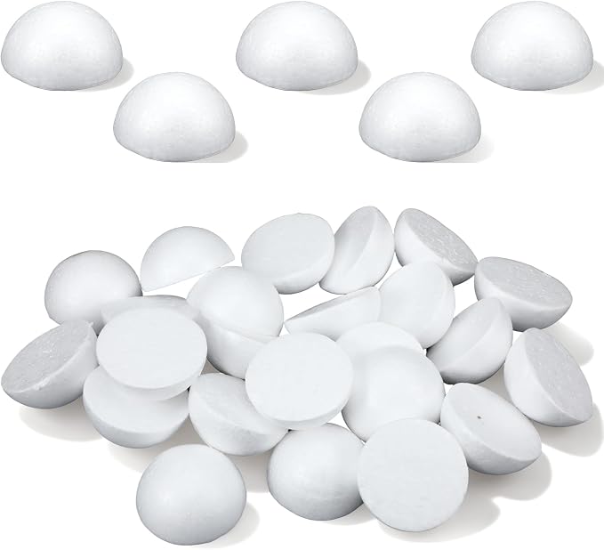 Jeffdad 24 Pcs Half Foam Balls, 1.4 Inch Half Round Styrofoam Foams Ball | by Jeffdad