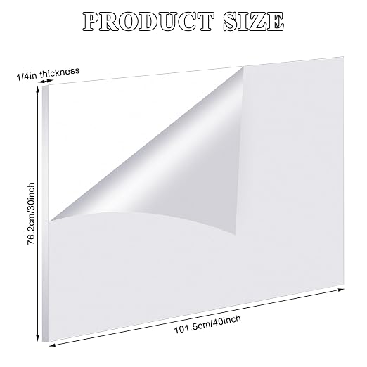 Roowest 2 Pcs 30 x 40 Inch, 1/4 Inch Thick Clear Acrylic Sheet Plastic Sheet - Image 2