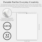 Fuxi 8x10 Watercolor Paper, 140lb Cold Press Watercolor Spiral Notebook - Image 2