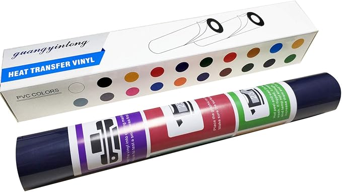 guangyintong Heat Transfer Vinyl Navy Blue HTV Rolls, Matte Surface PVC HTV - Image 7