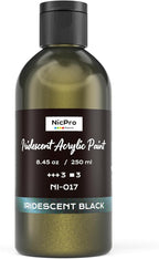 Nicpro Iridescent Black Acrylic Paint, 8.45oz / 250ml Large Bottle Black by Nicpro