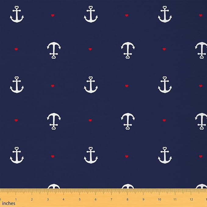 Anchor Fabric by The Yard, Ocean Adventure Soft Flannel Polyester No Stretch by CastleFairy