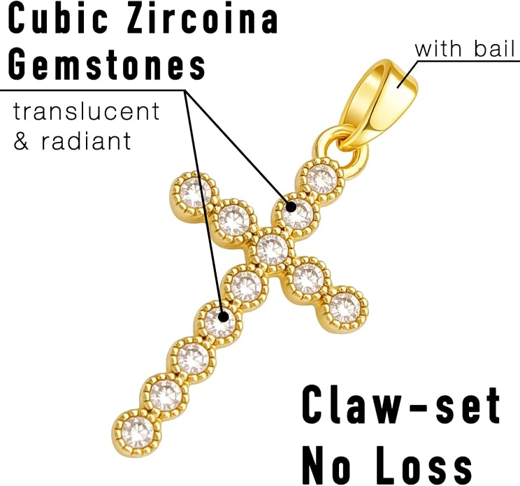 7Pcs Exquisite CZ Charms for Jewelry Making, Cubic Zirconia Gemstone, Prong - Image 2