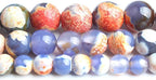 60pcs Round Loose Blue and Orange Fire Agate Beads - Image 7