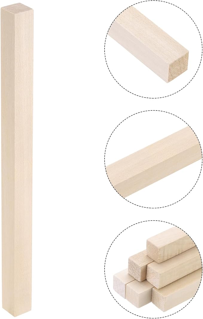 MECCANIXITY 6pcs Wood Sticks, 3/4"x 3/4" x 15" Rectangle Wooden Cube Wood - Image 3