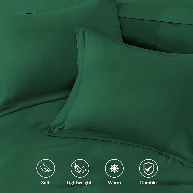 WRENSONGE King Size Comforter Set- 7 Pieces Soft Emerald Green Bed in a Bag King - Image 4