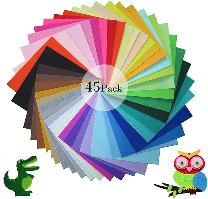 45Pcs Vibrant Felt Sheets for Sewing School Projects Party Craft Decoration | by VINTAGEEMBROIDERYVE