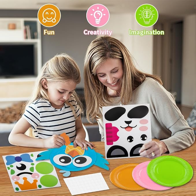 16 Pack Arts and Crafts for Kids, Toddler Crafts Animal Paper Plate Art Kit - Image 3