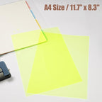 10-Pack A4 Colored PVC Flexible Plastic Sheets, 0.3mm Fluorescent green - Image 2
