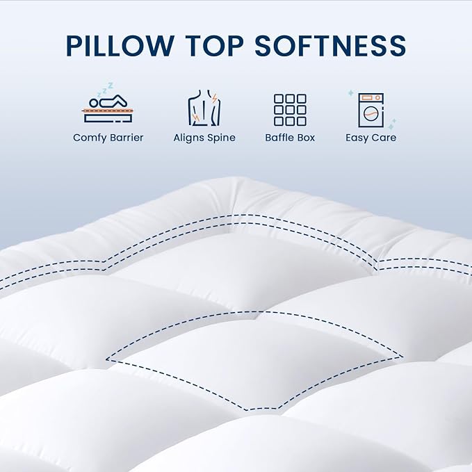 YUGYVOB Queen Size Mattress Topper Extra Thick, and Breathable Mattress Pad - Image 2