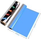 RENLITONG Glossy Sky Blue HTV Vinyl 12" x 35ft Roll - Image 2