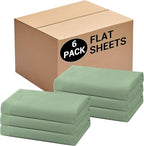 Bulk Twin Flat Sheets Only, 6 Pack Quick Sort Top Bed Sheet, Color-Coded Label by Culve