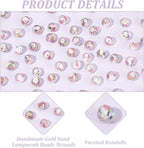 PH PandaHall 60pcs 9~10mm Rose Lampwork Beads Gold Sand Glass Beads Handmade - Image 4