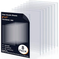 8 Pack 5"×7" Clear Transparent Plexiglass Sheets, 1/25” Thick Plexiglass Sheets by Rindion
