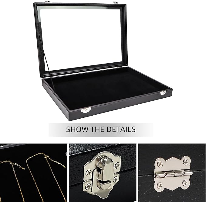 Wudygirl Jewelry Organizer Velvet Jewelry Tray Showcase Display Case Storage - Image 4
