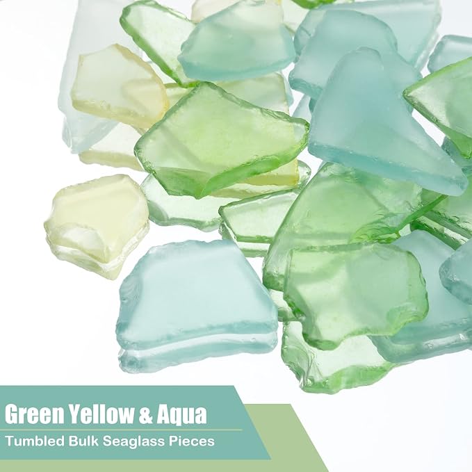 Jetec 11 oz Sea Glass for Crafts Pieces Decor Flat Frosted Sea Glass Vase - Image 2