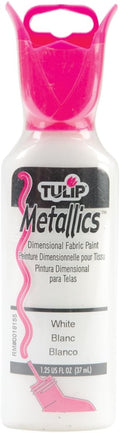 Tulip Dimensional Fabric Paint 1-1/4 Ounces-Metallics-White by Tulip