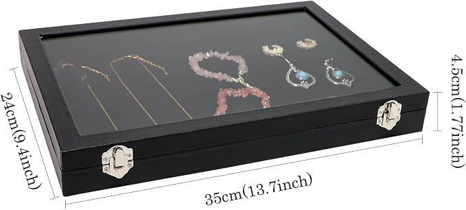 Wudygirl Jewelry Organizer Velvet Jewelry Tray Showcase Display Case Storage - Image 6