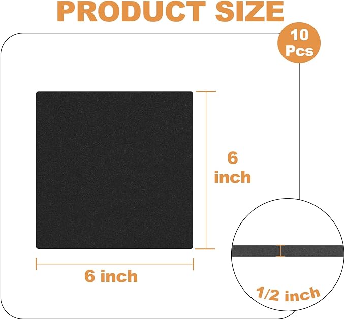 Storystore 10 Pcs 1/2" Thick Foam Padding Sheets - Image 2