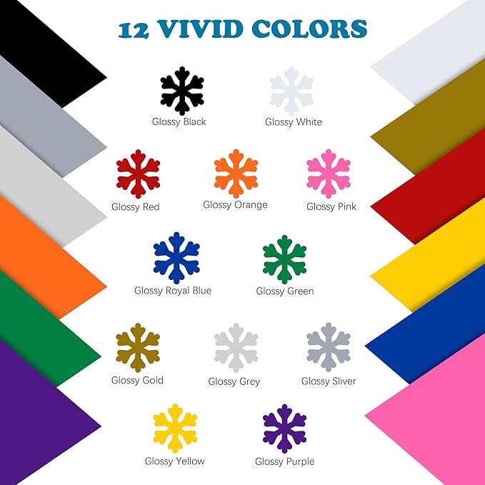 HTVRONT Permanent Vinyl Bundle -12 Pack 12 Inch by 5 Feet Permanent Adhesive - Image 6