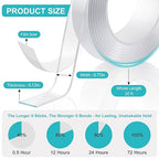 P7yaumy Double Sided Tape Heavy Duty 0.75in×20ft, Nano Tape Double Sided - Image 2