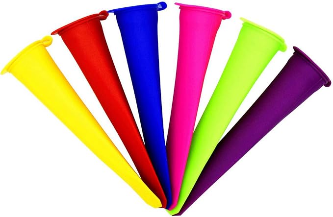 Homemade Popsicle Molds, 6 Pack Drip Free Ice Pop Molds, Pure Color | Easy by Helpcook